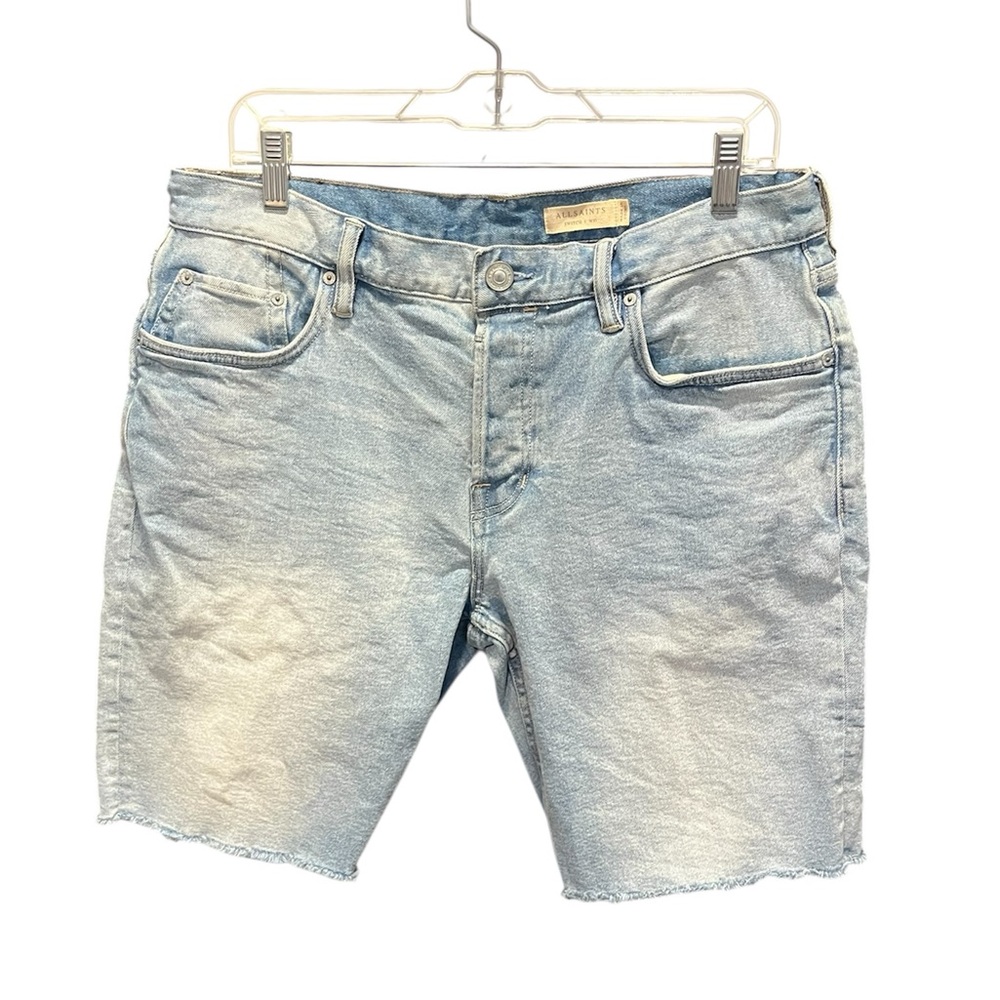 Men's All Saints Light Blue Denim Shorts